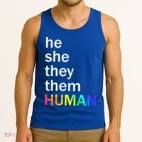 He She They Them Human LGBTQ Pride Tank Top thumb 3
