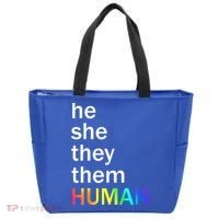 He She They Them Human LGBTQ Pride Tote Bag thumb 0
