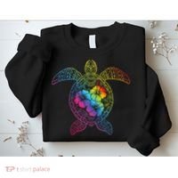 Hawaiian Sea Turtle Tropical Hibiscus Ocean Animal Hawaii Sweatshirt thumb 2