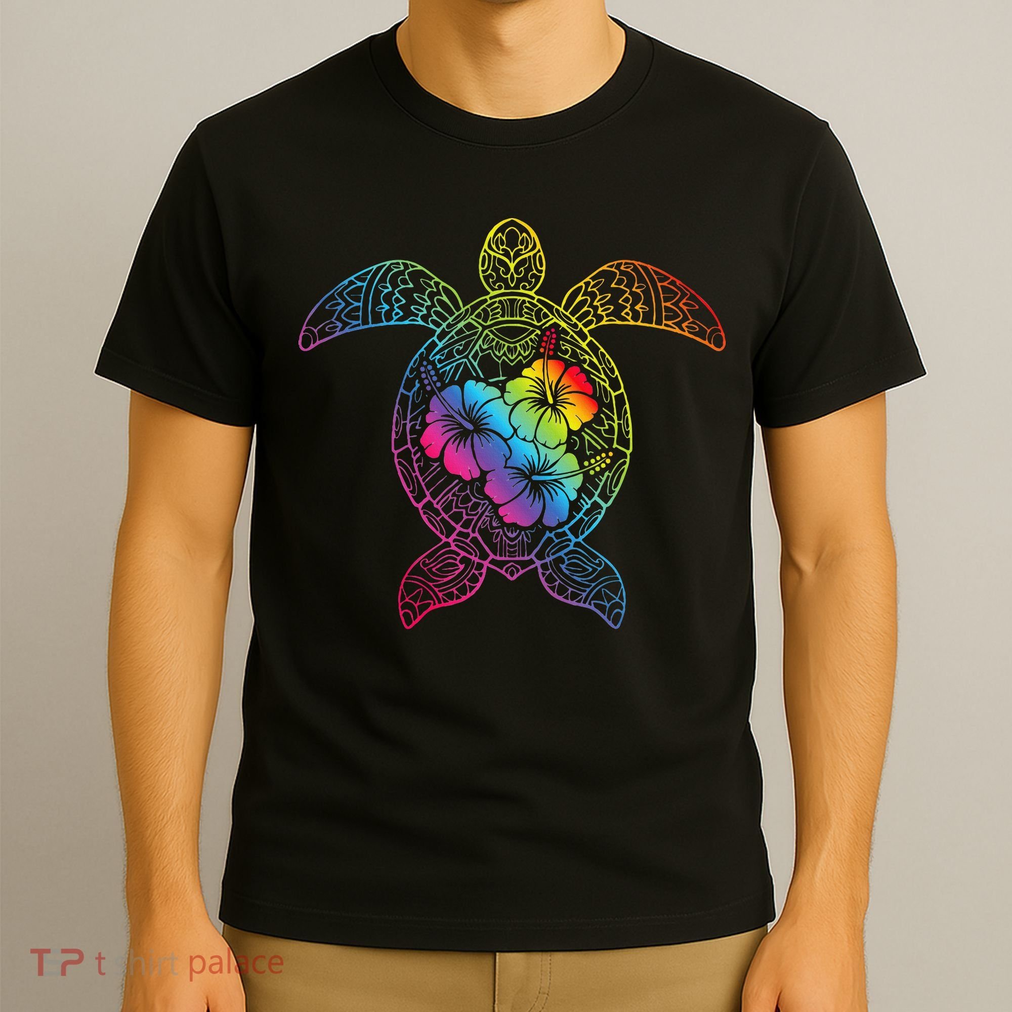 Hawaiian Sea Turtle Tropical Hibiscus Ocean Animal Hawaii T-Shirt