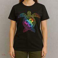 Hawaiian Sea Turtle Tropical Hibiscus Ocean Animal Hawaii T-Shirt thumb 4