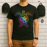 Hawaiian Sea Turtle Tropical Hibiscus Ocean Animal Hawaii T-Shirt thumb 6