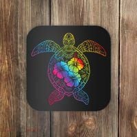 Hawaiian Sea Turtle Tropical Hibiscus Ocean Animal Hawaii Coaster thumb 0