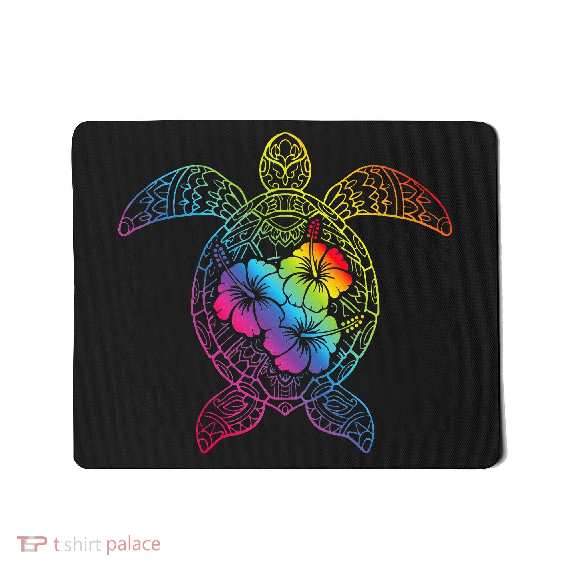 Hawaiian Sea Turtle Tropical Hibiscus Ocean Animal Hawaii Mousepad
