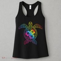 Hawaiian Sea Turtle Tropical Hibiscus Ocean Animal Hawaii Women's Tank Top thumb 3