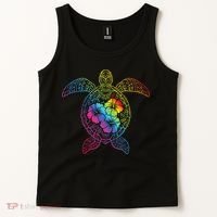 Hawaiian Sea Turtle Tropical Hibiscus Ocean Animal Hawaii Tank Top thumb 2