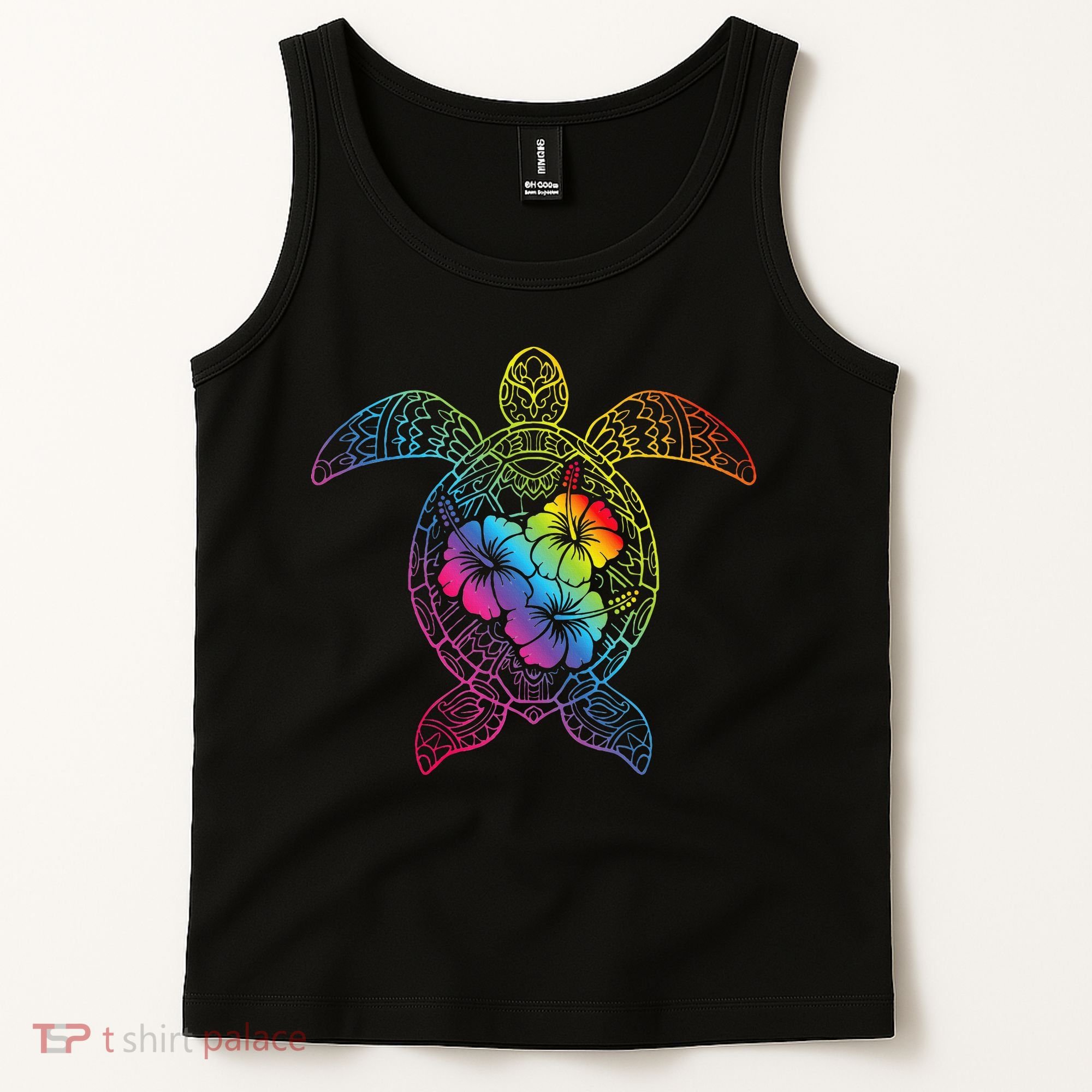 Hawaiian Sea Turtle Tropical Hibiscus Ocean Animal Hawaii Tank Top