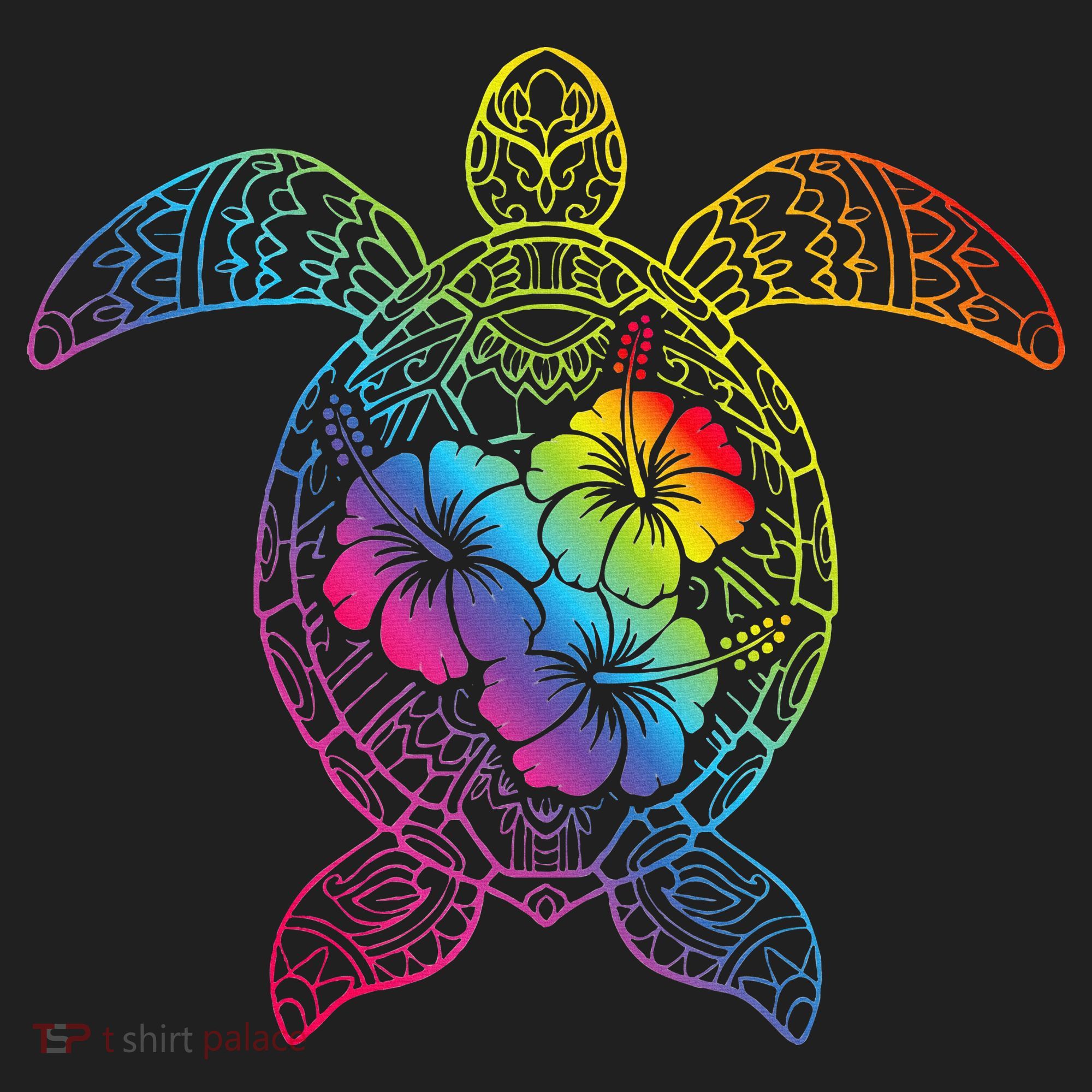 Hawaiian Sea Turtle Tropical Hibiscus Ocean Animal Hawaii Golf Towel