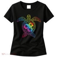 Hawaiian Sea Turtle Tropical Hibiscus Ocean Animal Hawaii Women's T-Shirt thumb 0