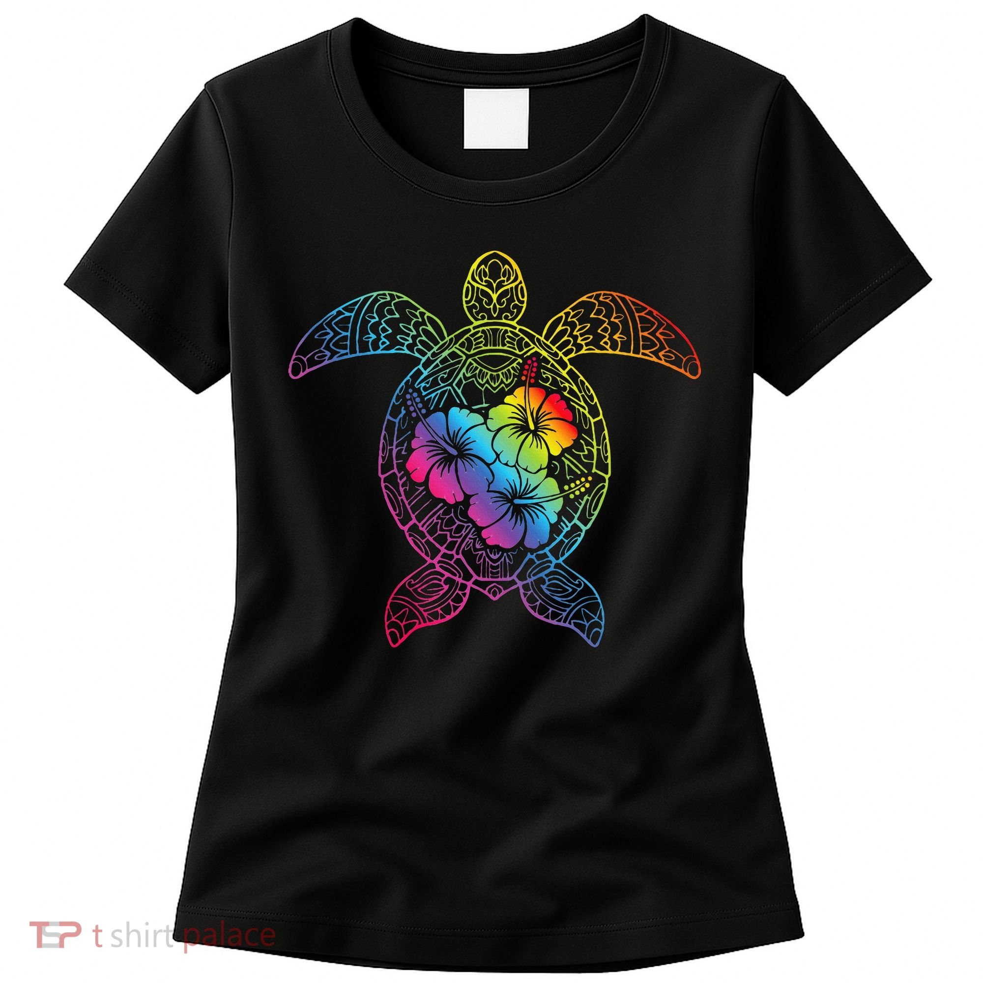 Hawaiian Sea Turtle Tropical Hibiscus Ocean Animal Hawaii Women's T-Shirt