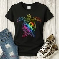 Hawaiian Sea Turtle Tropical Hibiscus Ocean Animal Hawaii Women's T-Shirt thumb 3