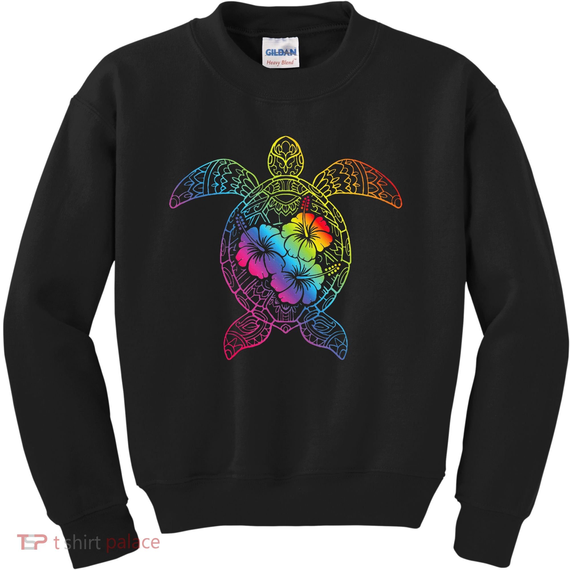 Hawaiian Sea Turtle Tropical Hibiscus Ocean Animal Hawaii Kids Sweatshirt