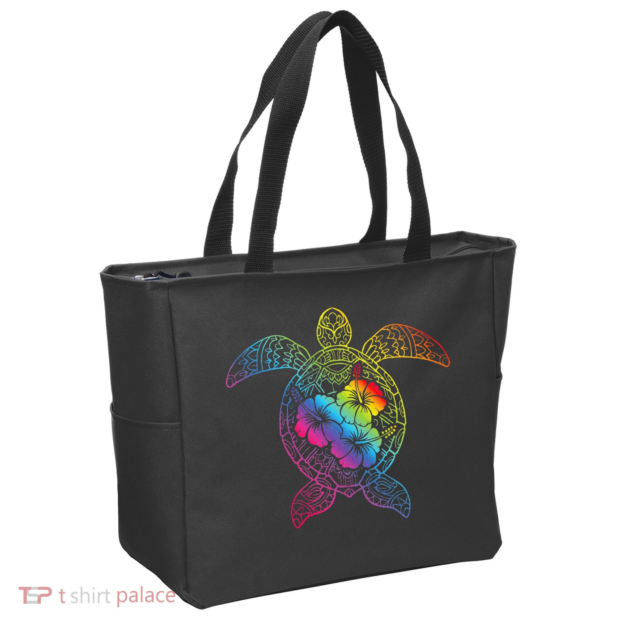 Hawaiian Sea Turtle Tropical Hibiscus Ocean Animal Hawaii Tote Bag