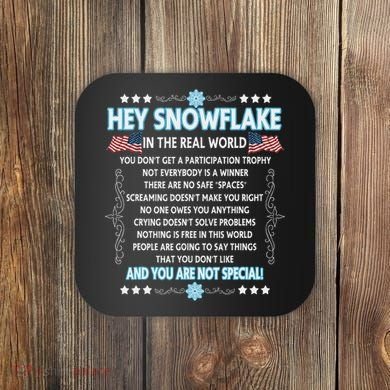 Hey Snowflake The Real World Funny Veteran Gift Coaster