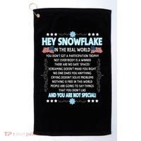 Hey Snowflake The Real World Funny Veteran Gift Golf Towel thumb 0