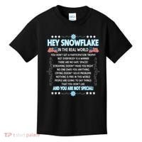 Hey Snowflake The Real World Funny Veteran Gift Kids T-Shirt thumb 0