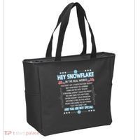 Hey Snowflake The Real World Funny Veteran Gift Tote Bag thumb 2