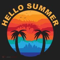 Hello Summer Tropical Sunset Beach Women's Sweatshirt thumb 2