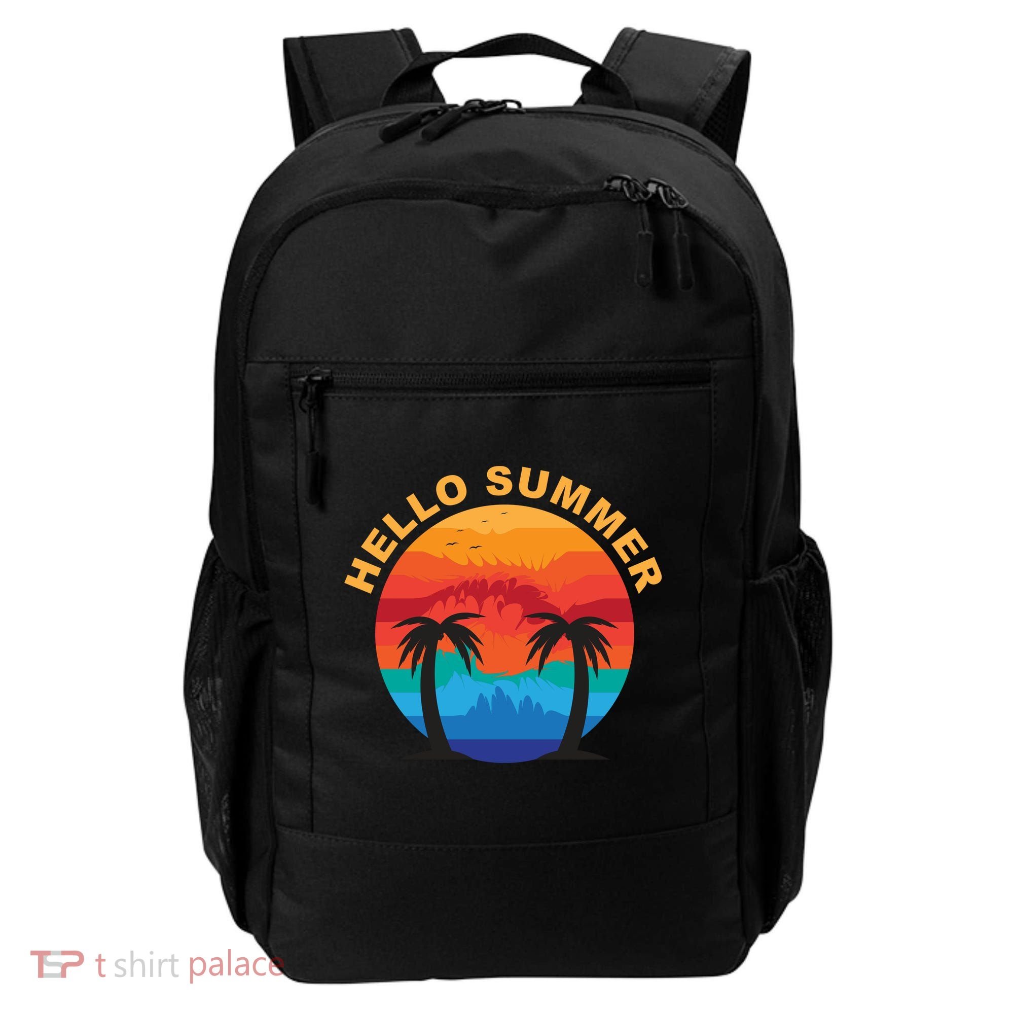Hello Summer Tropical Sunset Beach Backpack