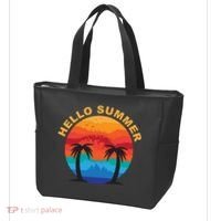 Hello Summer Tropical Sunset Beach Tote Bag thumb 3