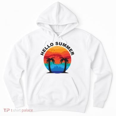 Hello Summer Tropical Sunset Beach Hoodie