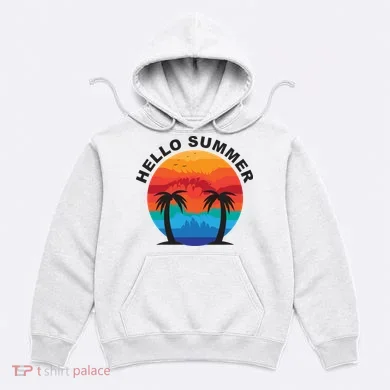 Hello Summer Tropical Sunset Beach Hoodie