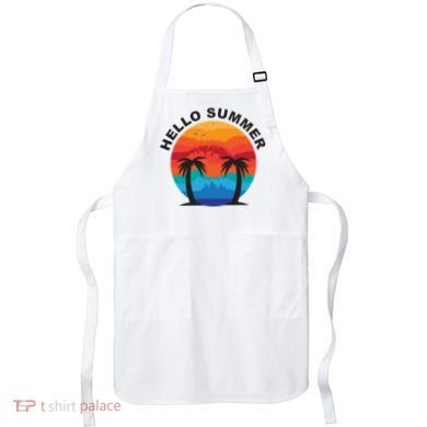 Hello Summer Tropical Sunset Beach Apron