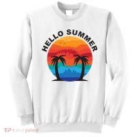 Hello Summer Tropical Sunset Beach Sweatshirt thumb 0