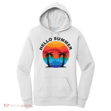 Hello Summer Tropical Sunset Beach Women's Hoodie