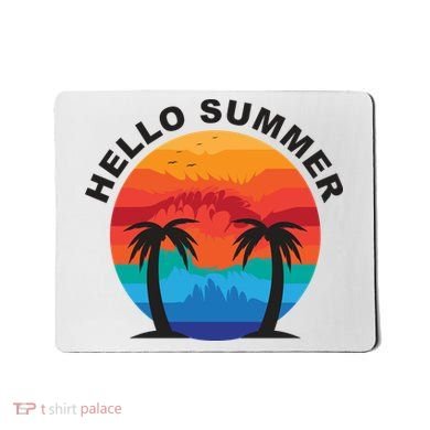 Hello Summer Tropical Sunset Beach Mousepad