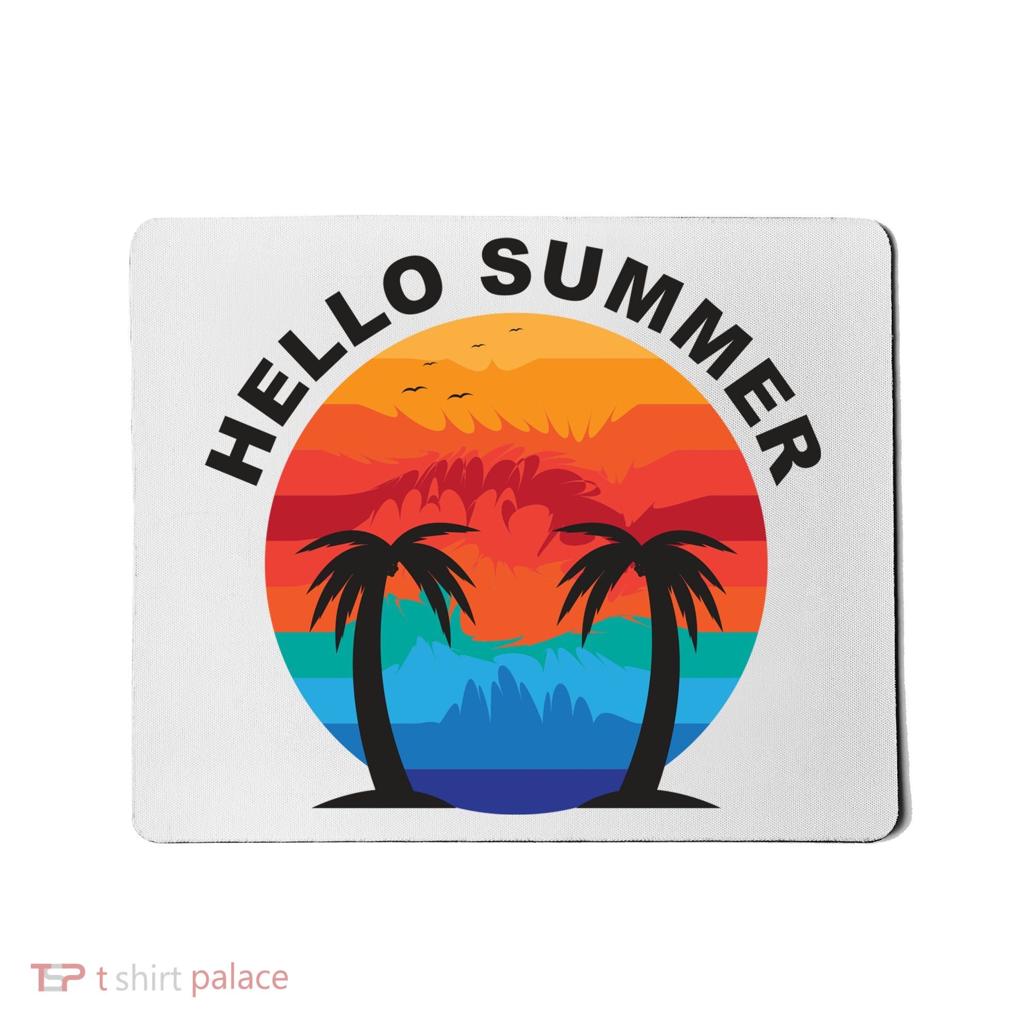Hello Summer Tropical Sunset Beach Mousepad