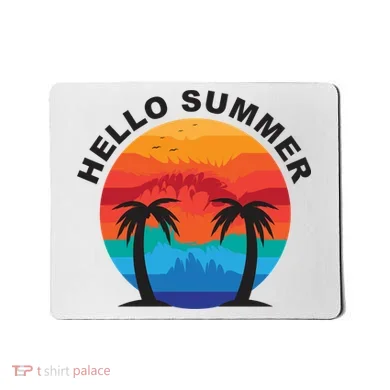 Hello Summer Tropical Sunset Beach Mousepad