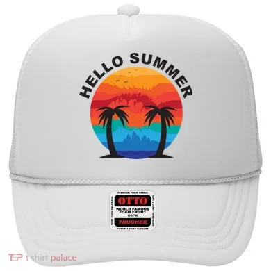 Hello Summer Tropical Sunset Beach Hat