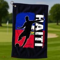 Haitian Soccer Team Haiti Flag Jersey Fans Golf Towel thumb 1