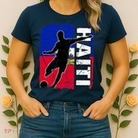 Haitian Soccer Team Haiti Flag Jersey Fans Women's T-Shirt thumb 2
