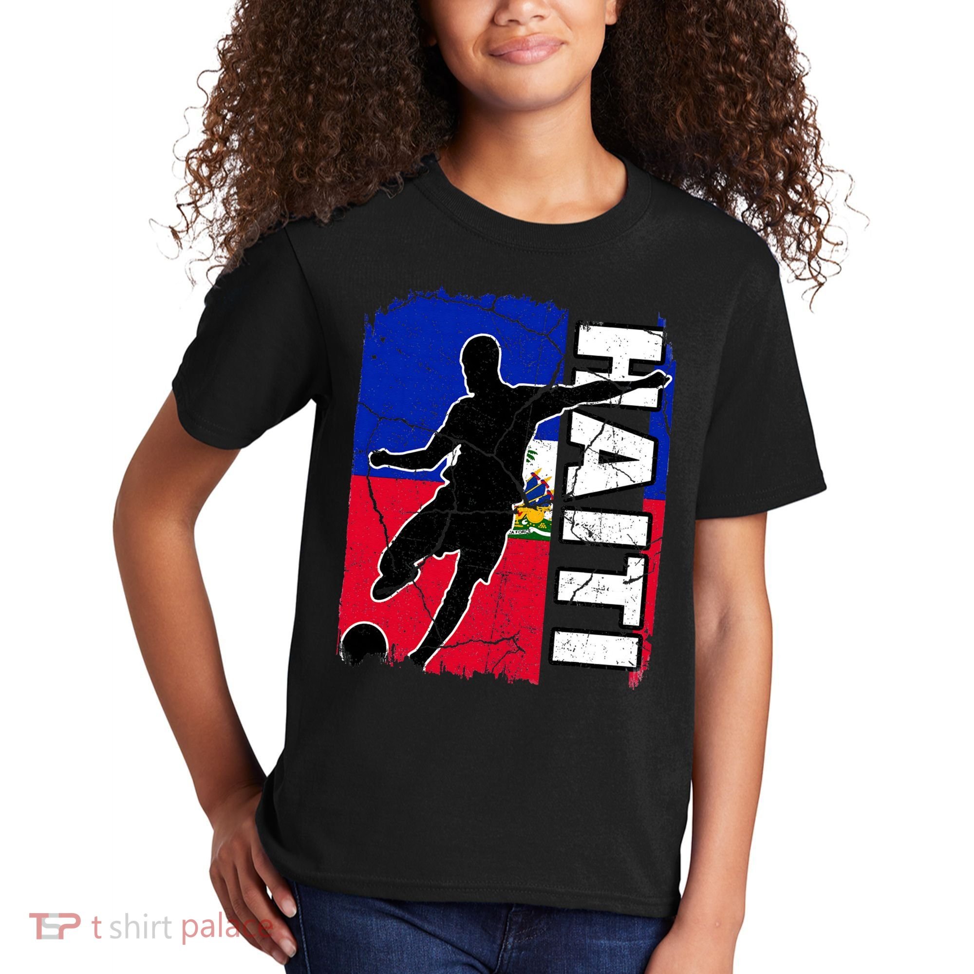 Haitian Soccer Team Haiti Flag Jersey Fans Kids T-Shirt