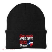 Home State Texas Pride God Made Jesus Saved Texas Raised Beanie thumb 0