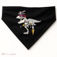 Halloween Skeleton TRex Dinosaur Pirate Trick Or Treat USA-Made Doggie Bandana thumb 0