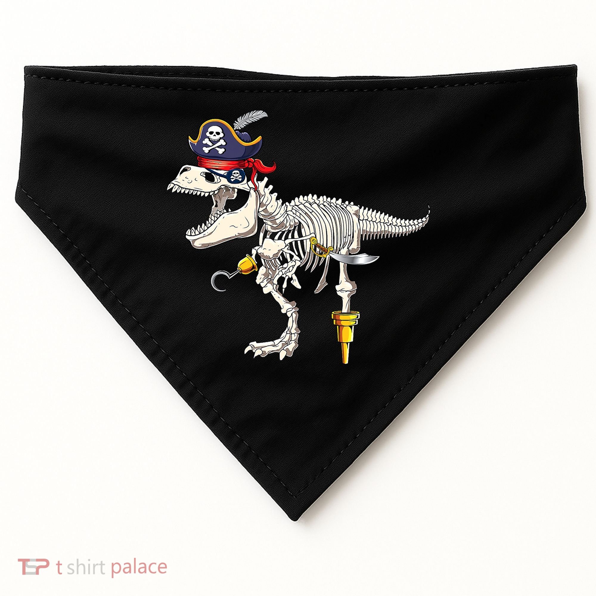 Halloween Skeleton TRex Dinosaur Pirate Trick Or Treat USA-Made Doggie Bandana