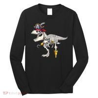 Halloween Skeleton TRex Dinosaur Pirate Trick Or Treat Long Sleeve Shirt thumb 0