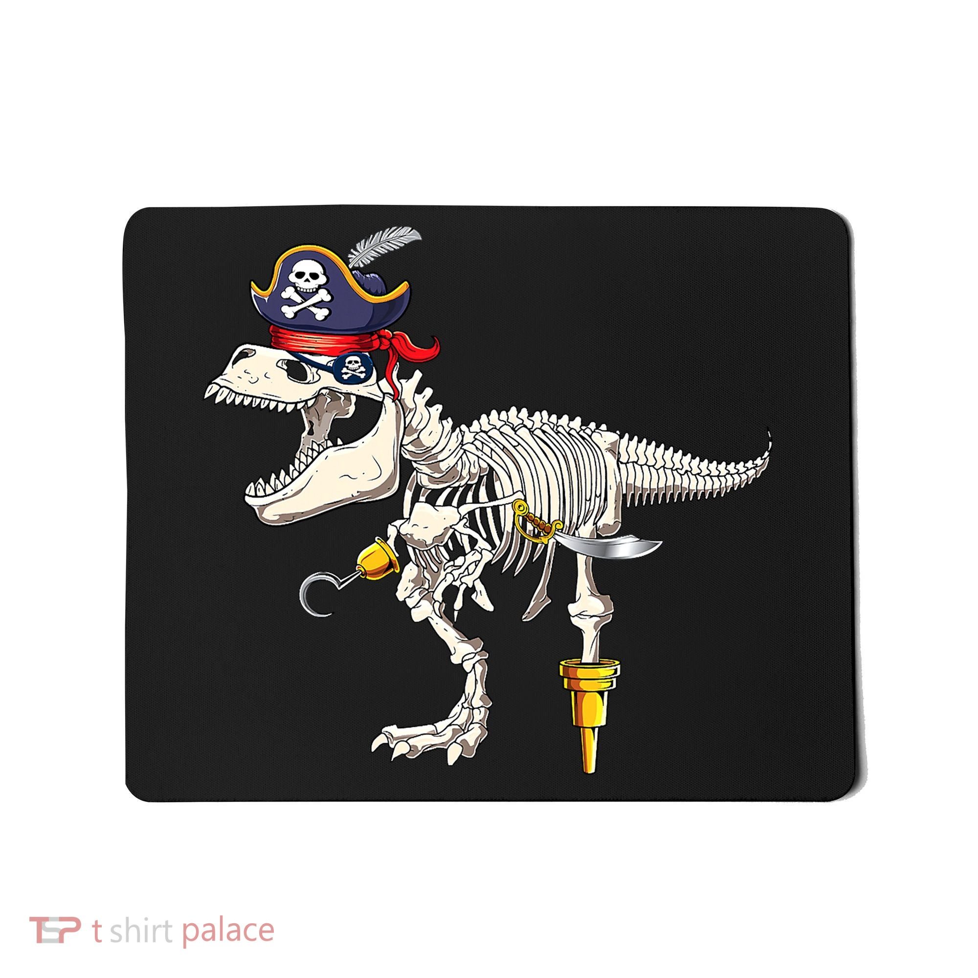 Halloween Skeleton TRex Dinosaur Pirate Trick Or Treat Mousepad