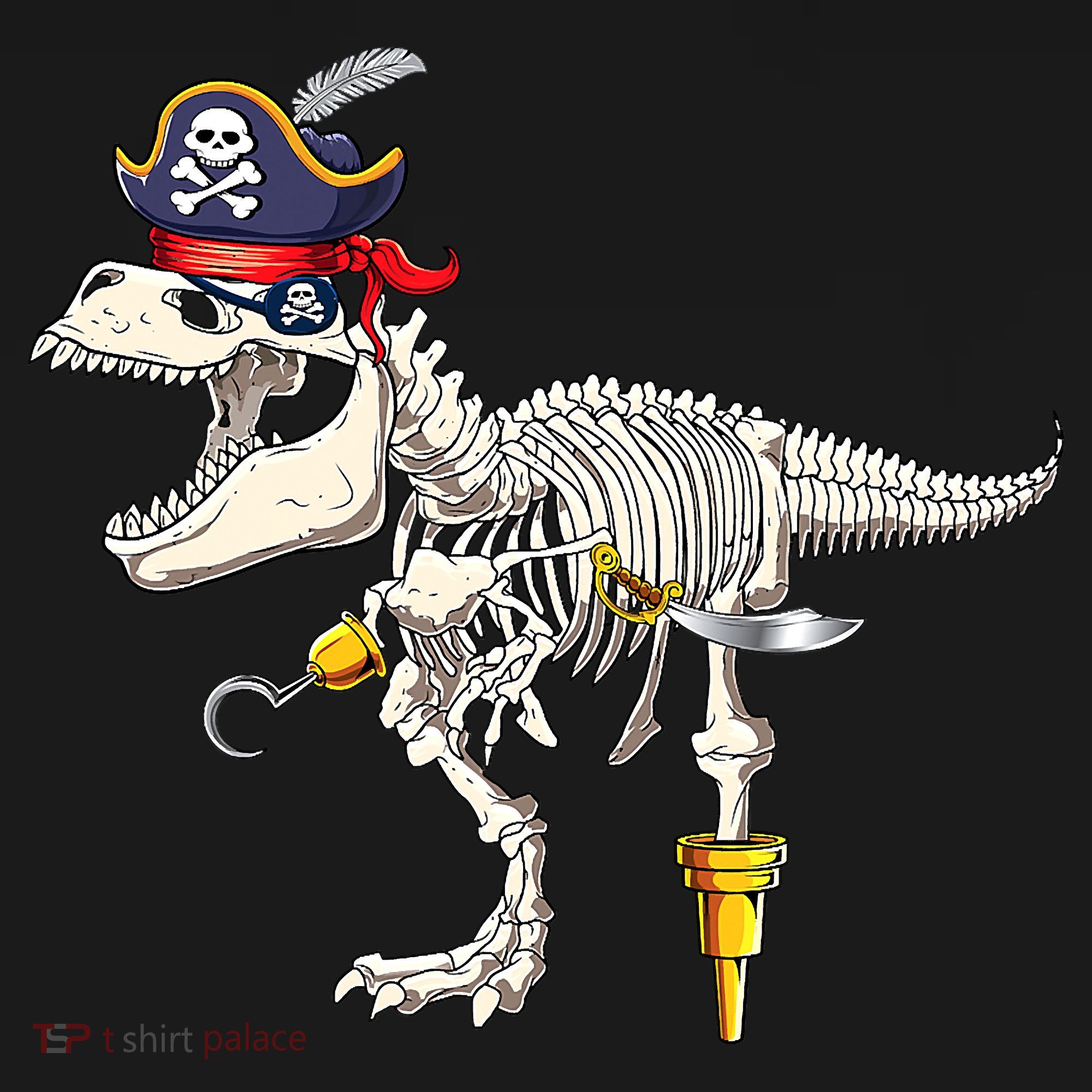 Halloween Skeleton TRex Dinosaur Pirate Trick Or Treat Mousepad