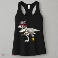 Halloween Skeleton TRex Dinosaur Pirate Trick Or Treat Women's Tank Top thumb 3