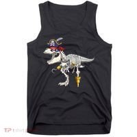 Halloween Skeleton TRex Dinosaur Pirate Trick Or Treat Tank Top thumb 0