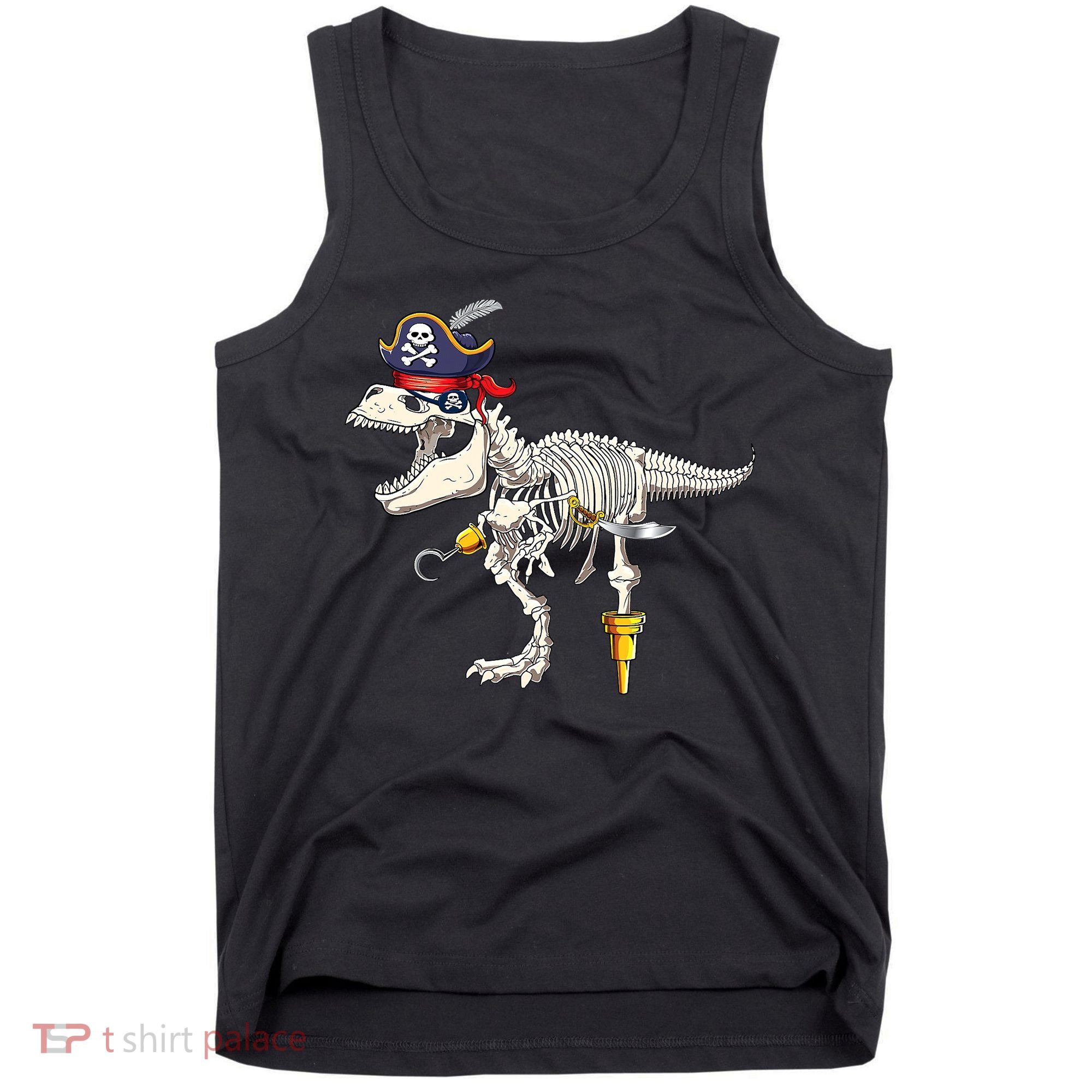 Halloween Skeleton TRex Dinosaur Pirate Trick Or Treat Tank Top