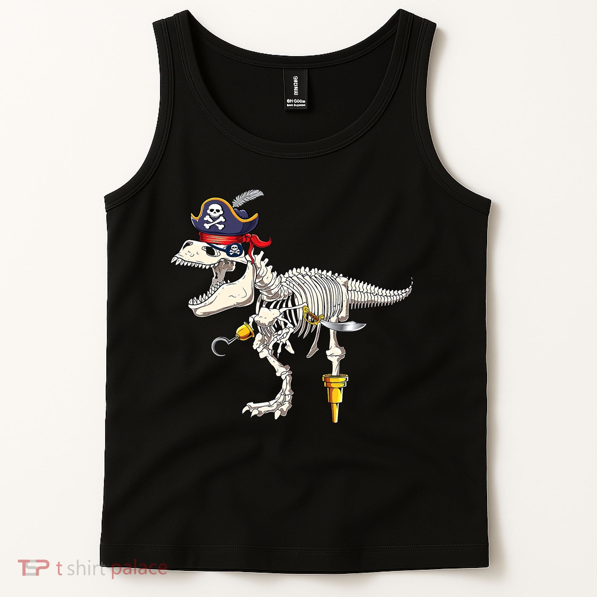Halloween Skeleton TRex Dinosaur Pirate Trick Or Treat Tank Top