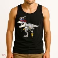 Halloween Skeleton TRex Dinosaur Pirate Trick Or Treat Tank Top thumb 3