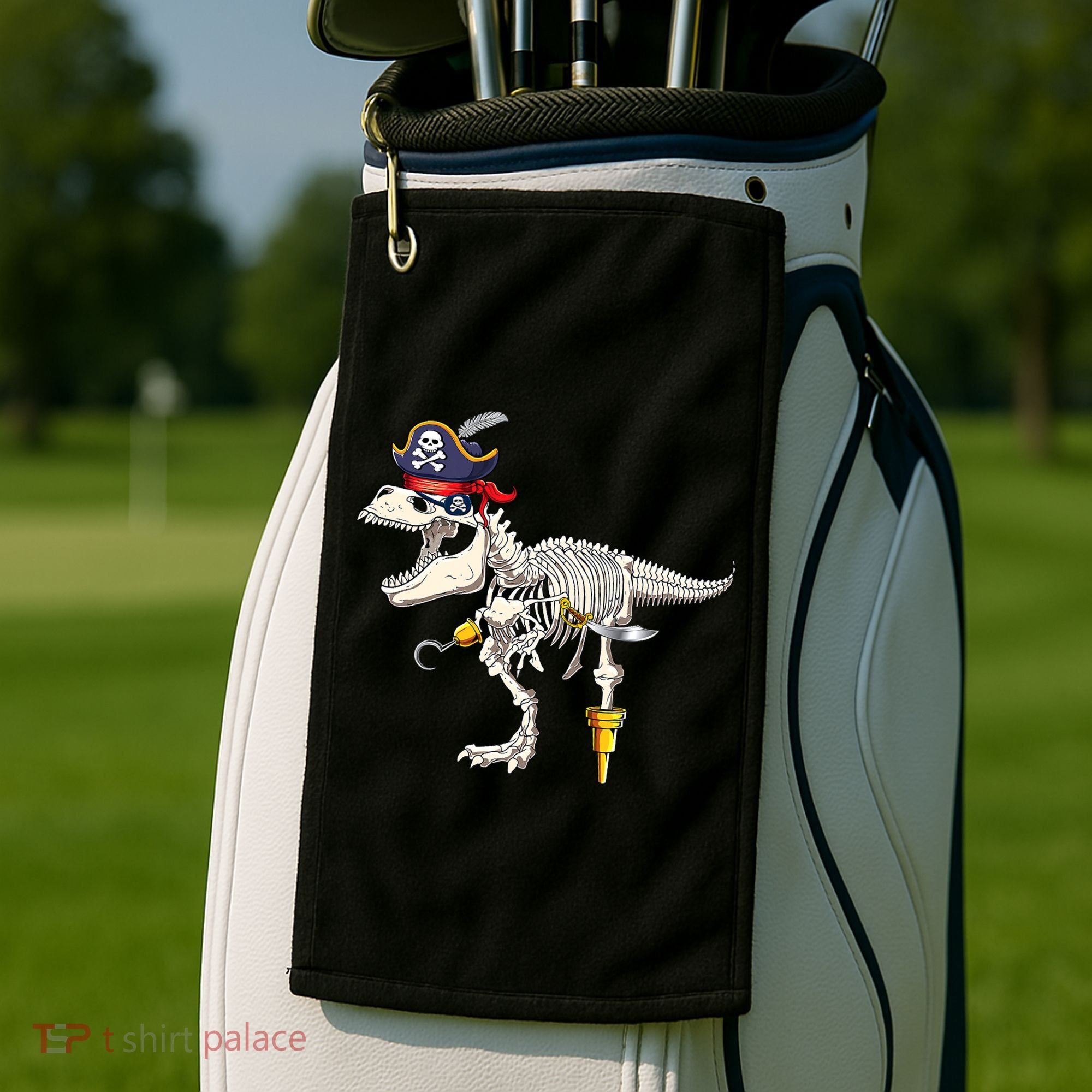 Halloween Skeleton TRex Dinosaur Pirate Trick Or Treat Golf Towel