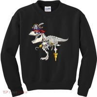 Halloween Skeleton TRex Dinosaur Pirate Trick Or Treat Kids Sweatshirt thumb 0