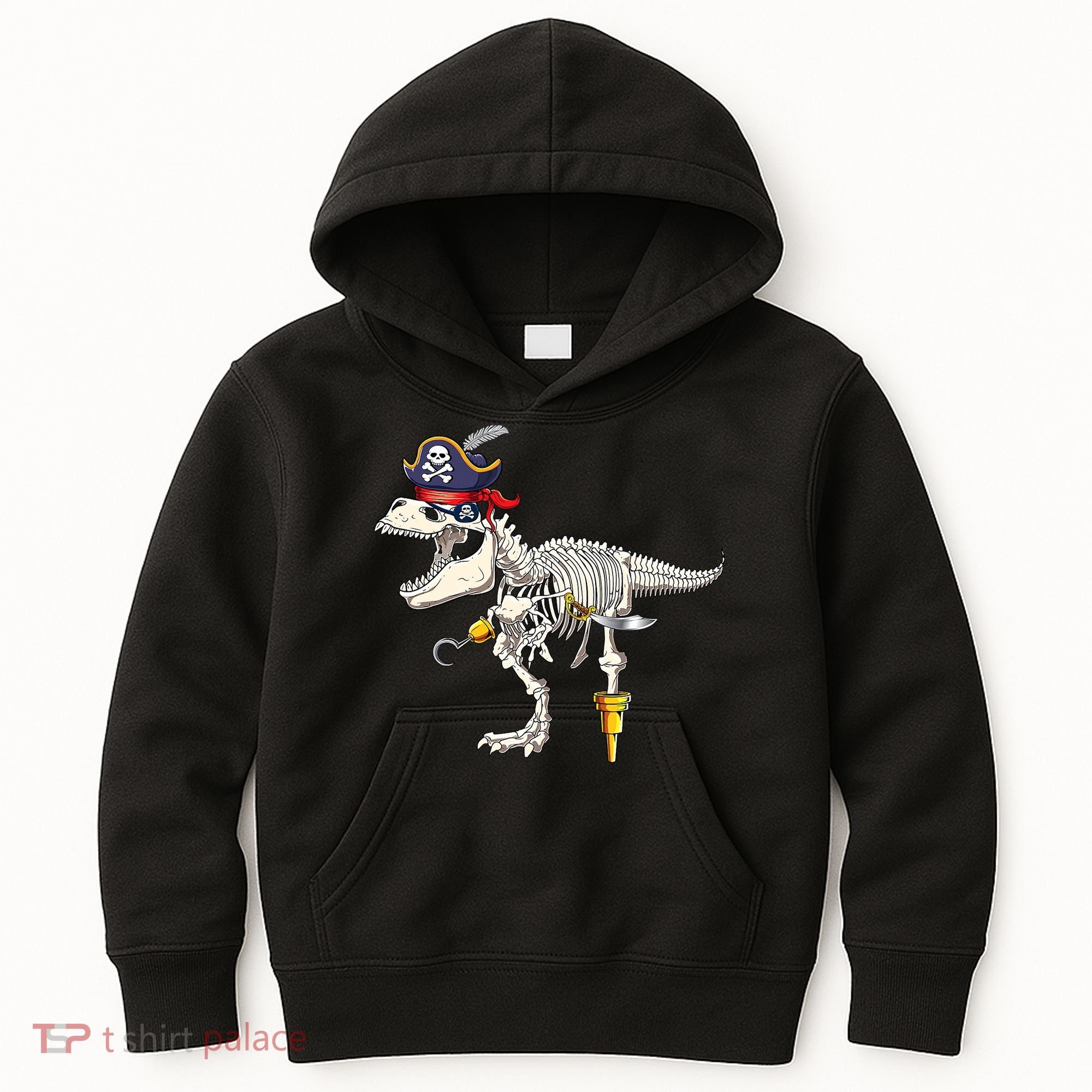 Halloween Skeleton TRex Dinosaur Pirate Trick Or Treat Kids Hoodie